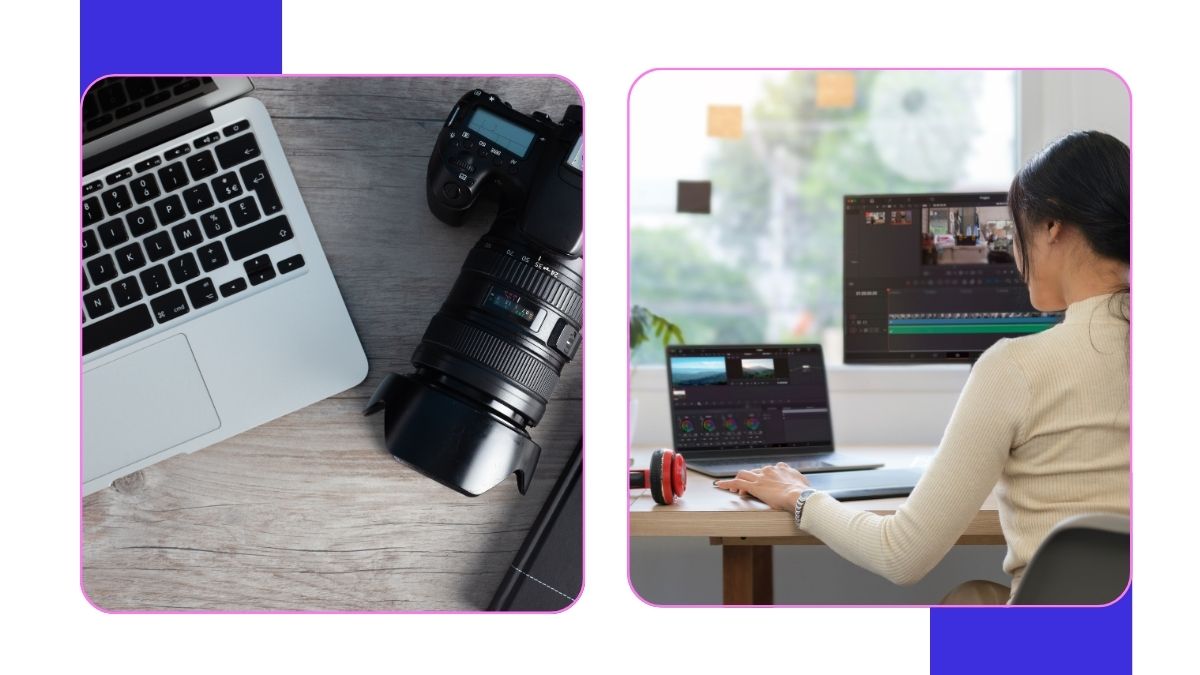 Black and Purple Simple Modern Content Creator Online Portfolio